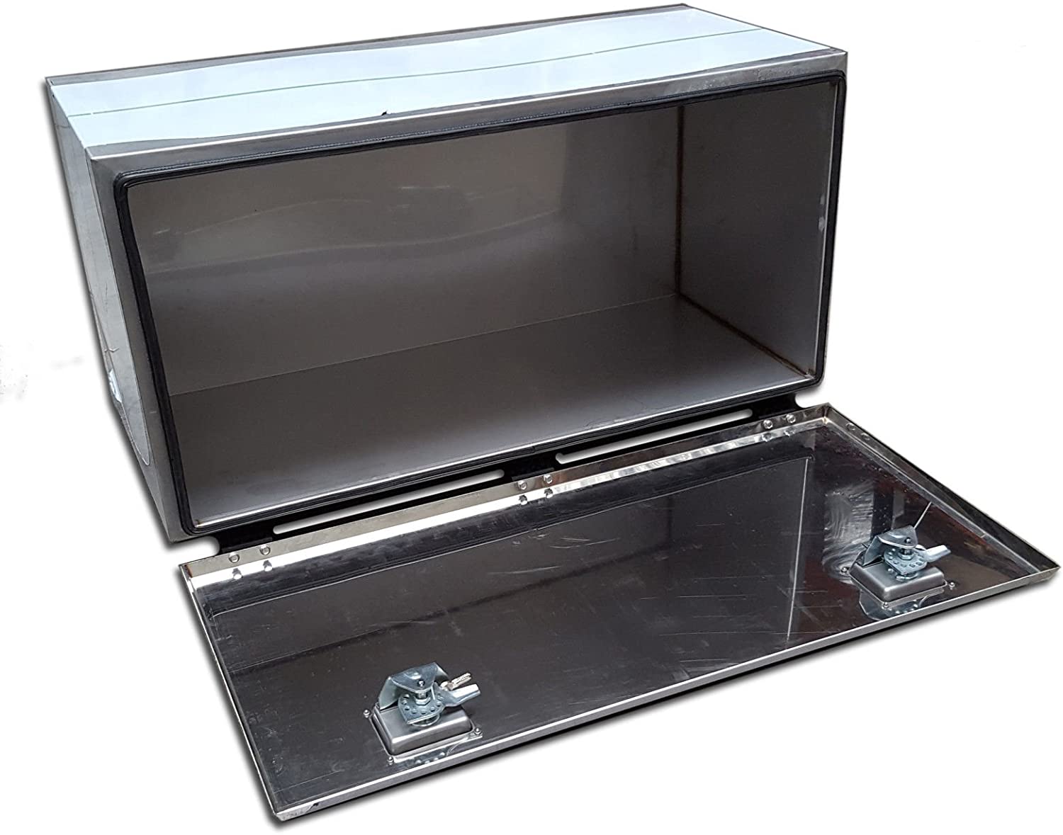 V2A Edelstahl 1,5 Werkzeugkasten Staukasten Drehverriegelung 