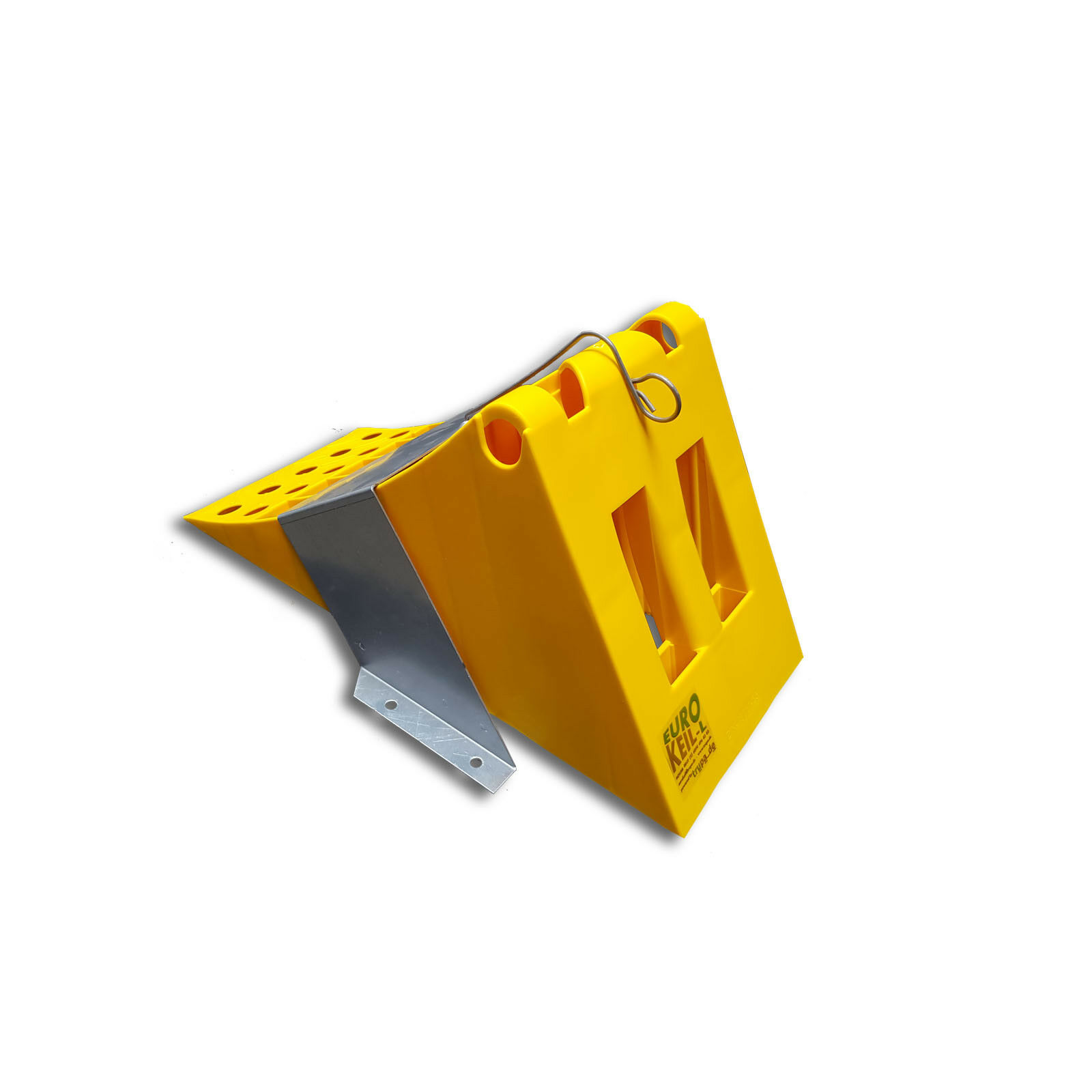 Hemmschuh + Halter LKW Unterlegkeil Polypropylen 6,5 to Anhänger Trecker - GELB