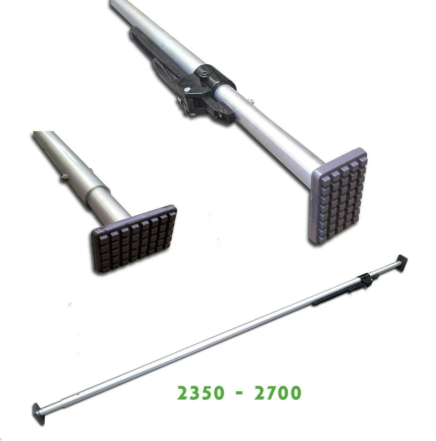 2 x Klemmbalken mit Gummifüssen Zahnstange 2350-2720mm Alu rund Ø 42 mm