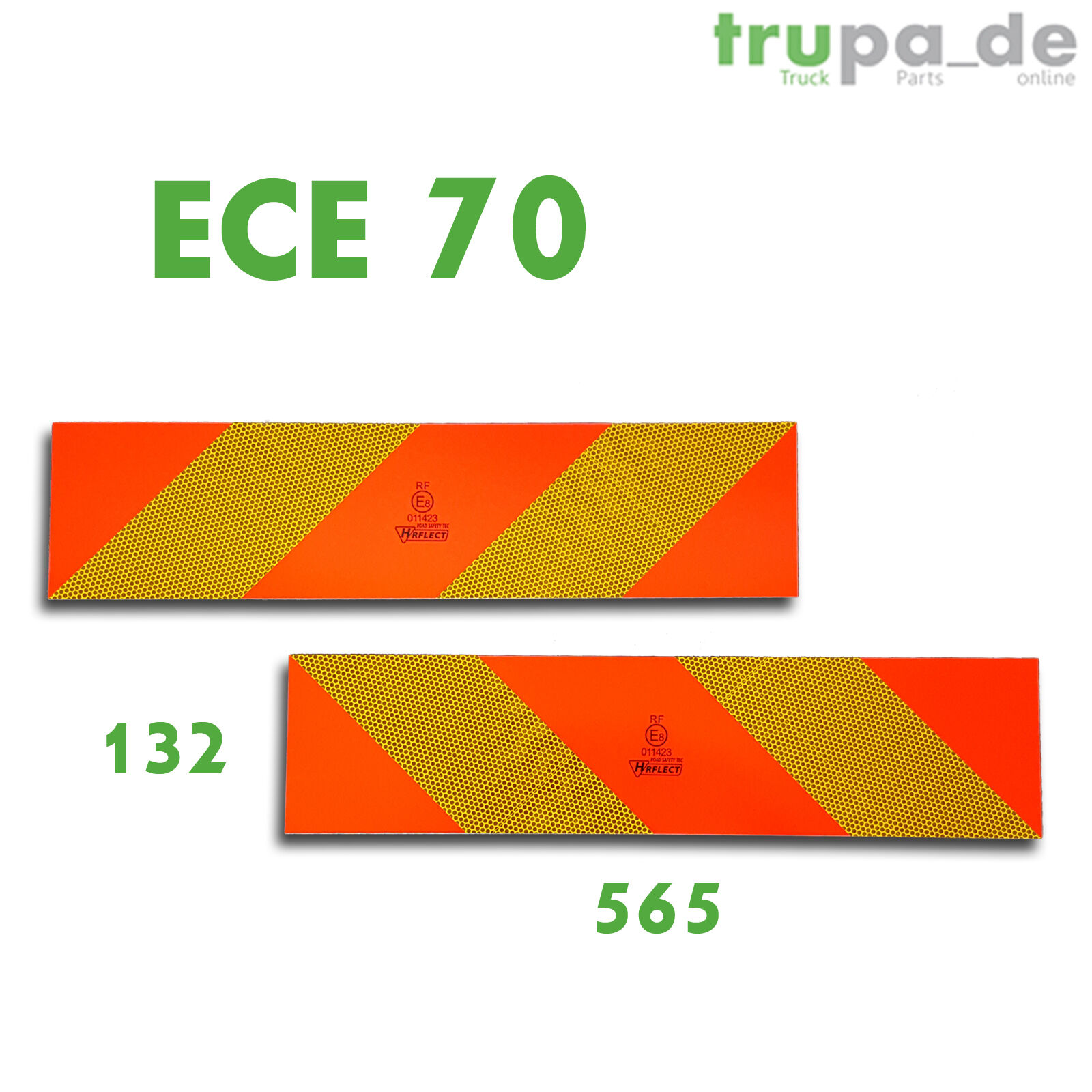 2 x Heckmarkierung 564 x 132 ECE 70.01 Warn- Aufkleber Reflektor LKW SZM Truck